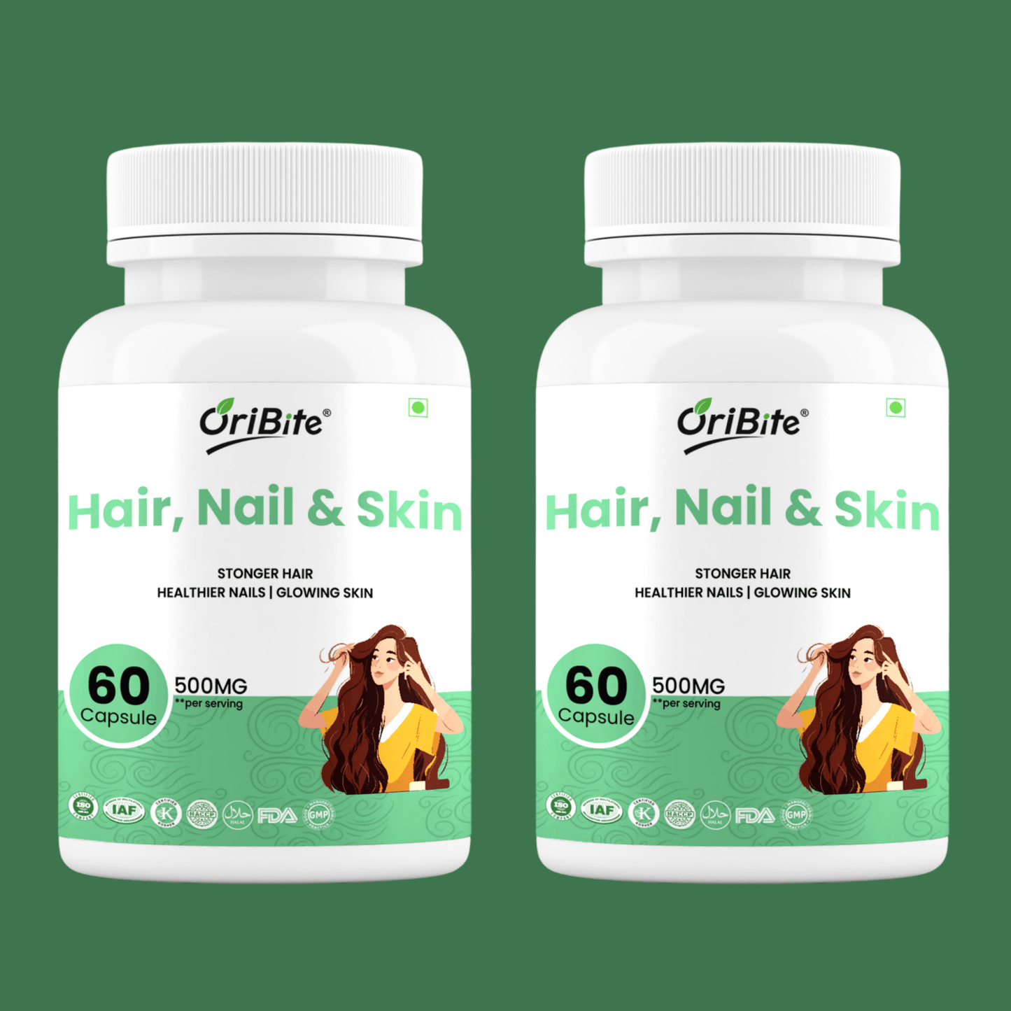 Biotin & Glutathione Capsules for Hair Skin & Nails - Oribite