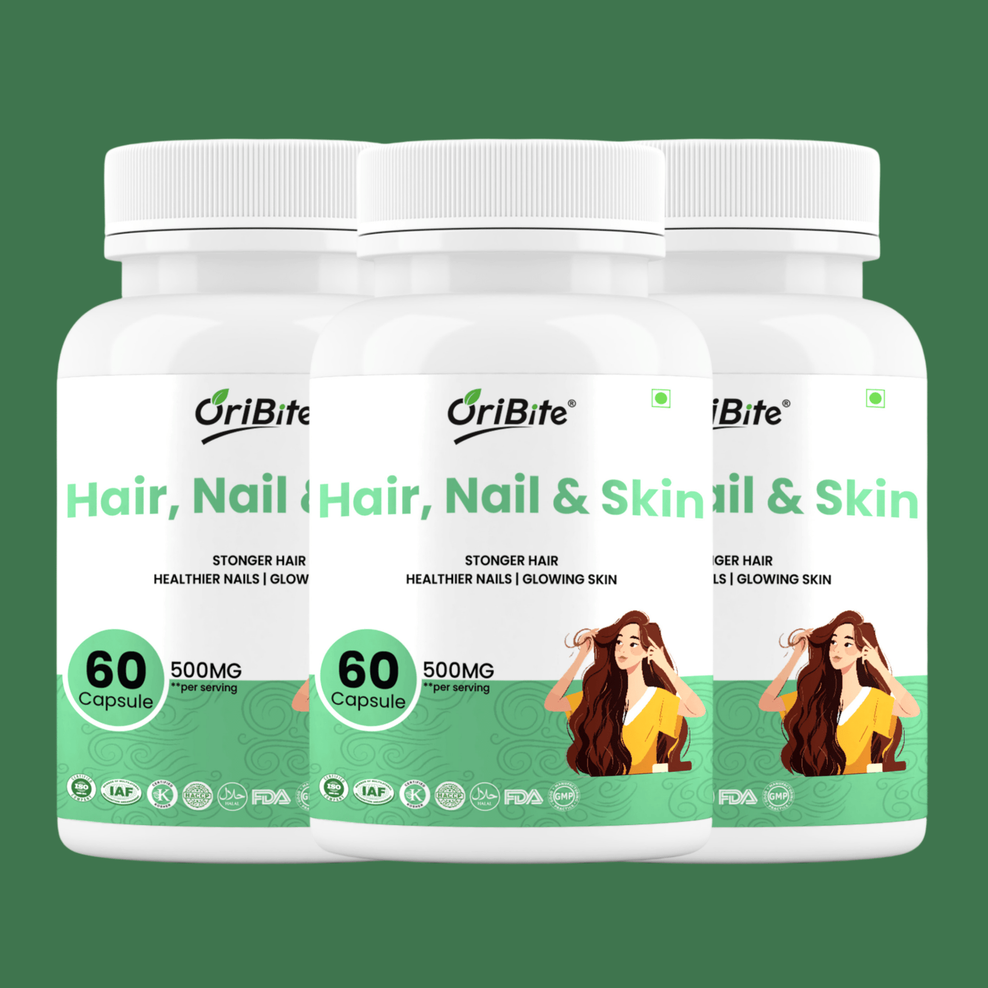 Biotin & Glutathione Capsules for Hair Skin & Nails - Oribite