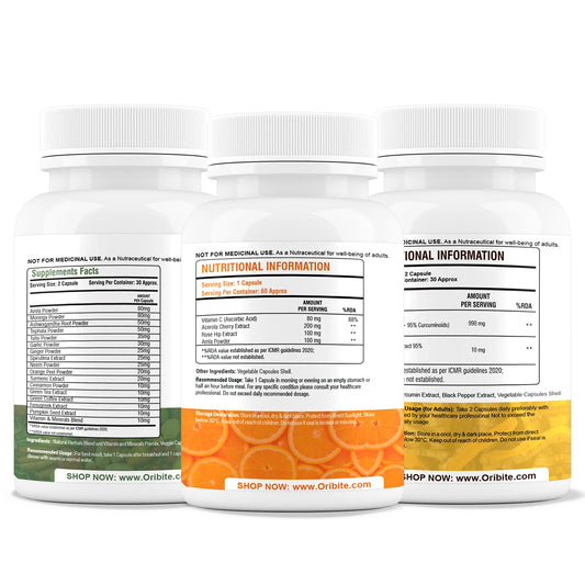 Immunity Booster, Vitamin C & Curcumin - Energy & Daily Protection