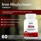 Oribite Iron Bisglycinate 180mg – High Potency Iron Supplement for Red Blood Cell Production, Iron Deficiency & Energy Support – Gentle on Stomach, Non-GMO, Gluten Free, 60 Veg Capsules