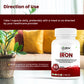 Oribite Iron Bisglycinate 180mg – High Potency Iron Supplement for Red Blood Cell Production, Iron Deficiency & Energy Support – Gentle on Stomach, Non-GMO, Gluten Free, 60 Veg Capsules