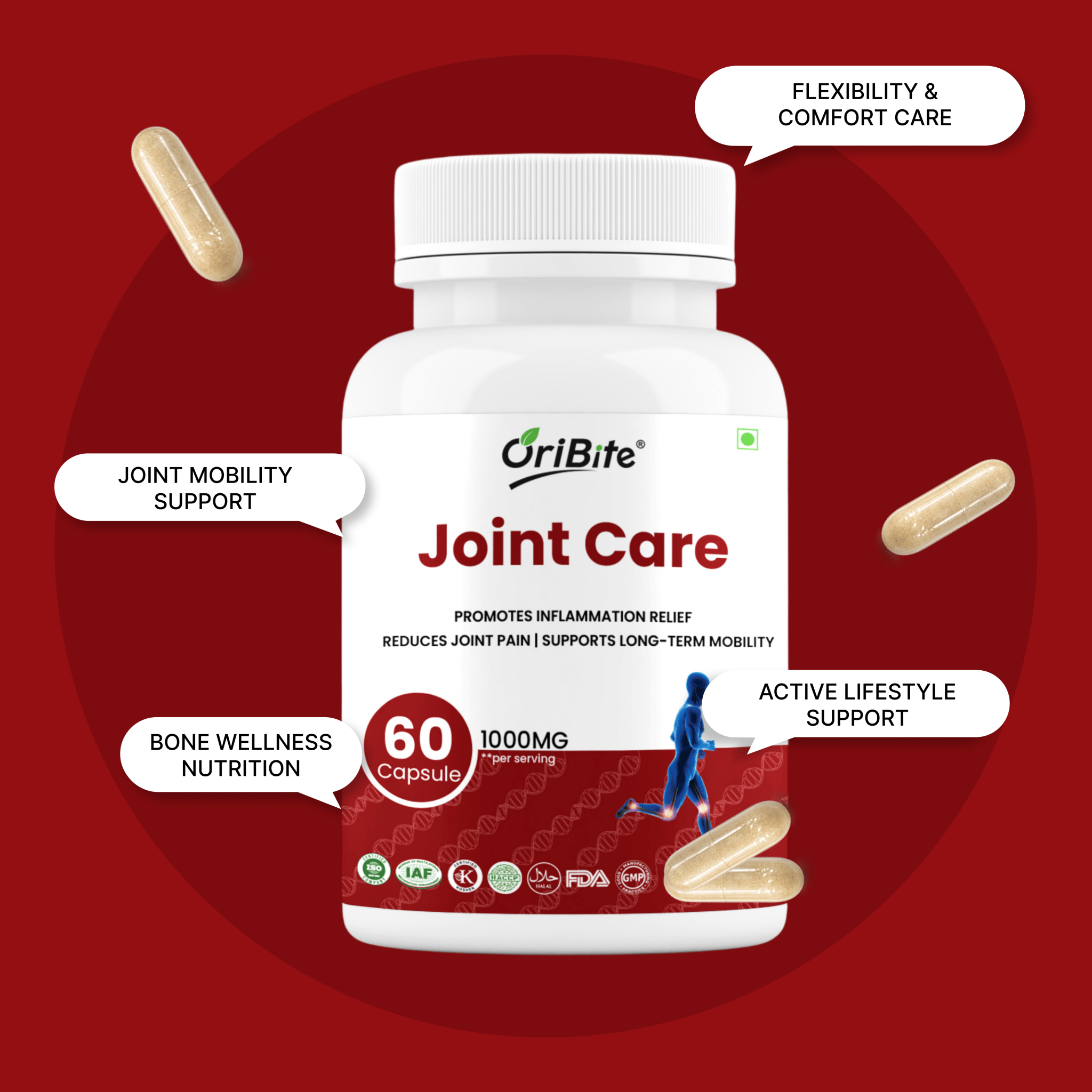 Glucosamine & Chondroitin Capsules for Joint Care & Mobility - Oribite