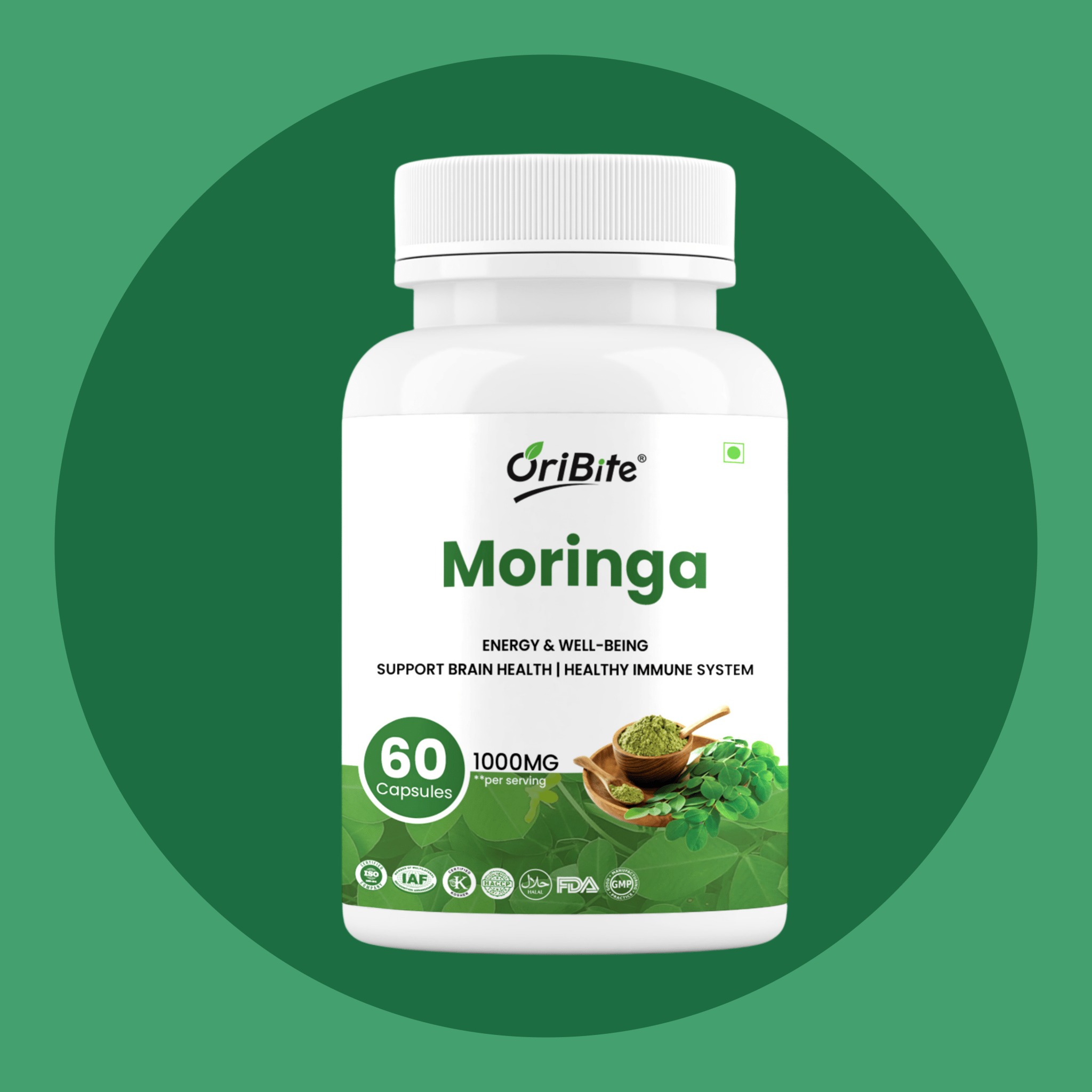 Moringa Oleifera Leaf Extract Capsules for Immunity & Nutrition - Oribite