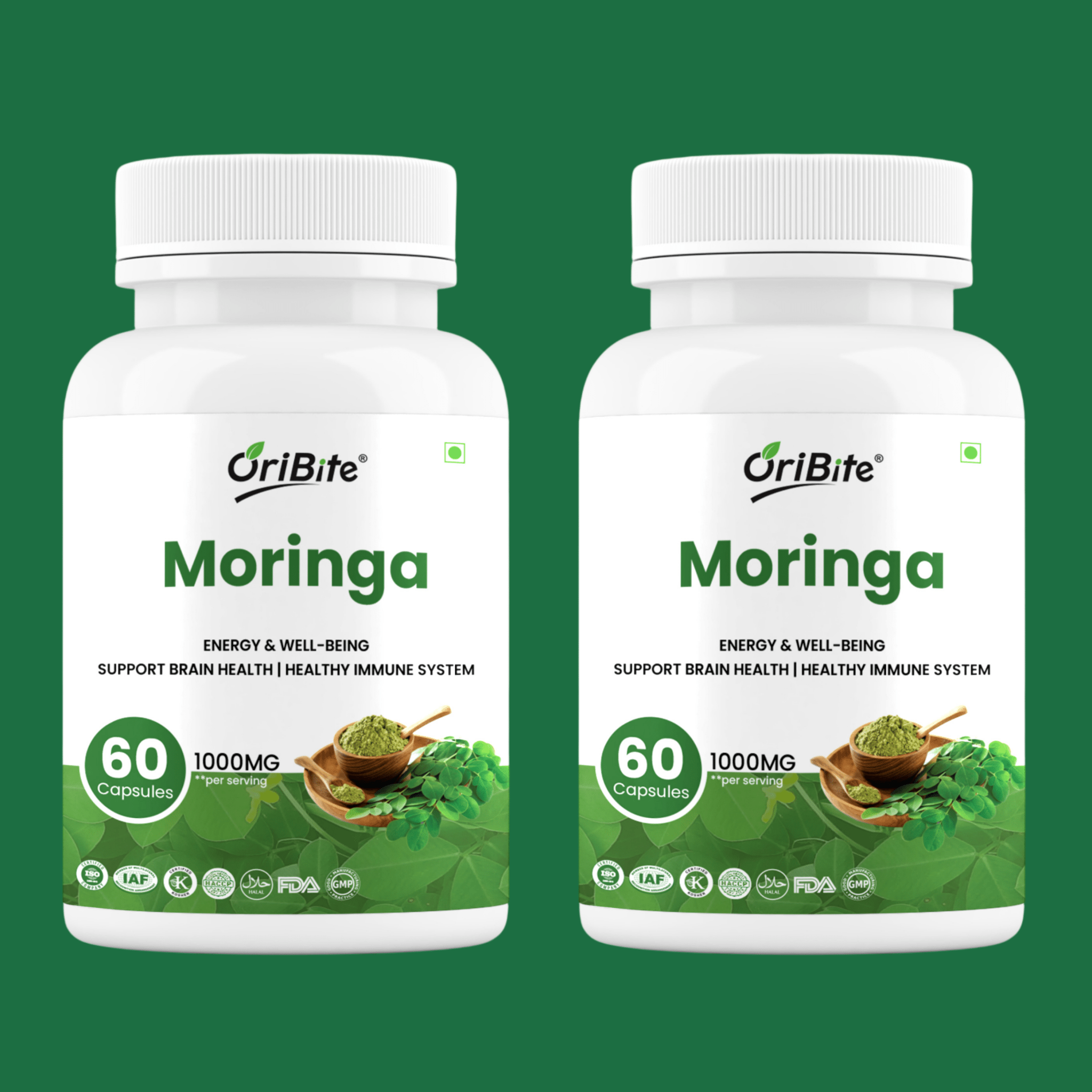 Moringa Oleifera Leaf Extract Capsules for Immunity & Nutrition - Oribite