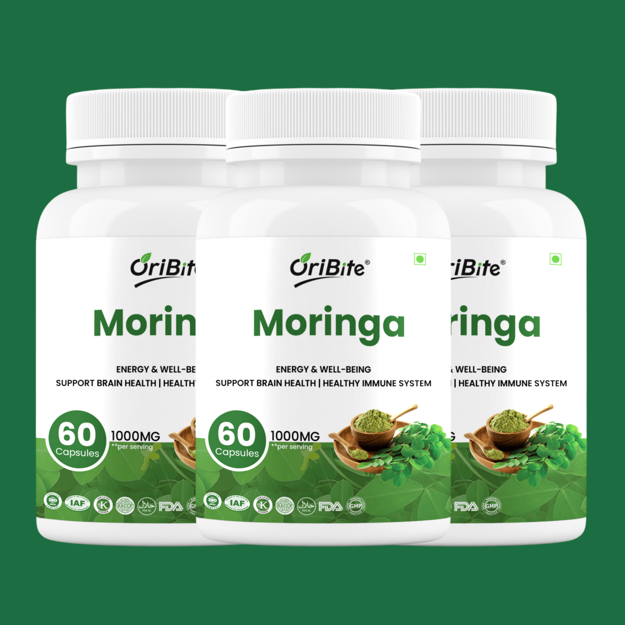 Moringa Oleifera Leaf Extract Capsules for Immunity & Nutrition - Oribite