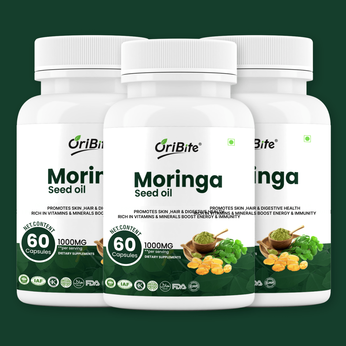 Moringa Seed Oil Capsules for Energy & General Wellness - Oribite
