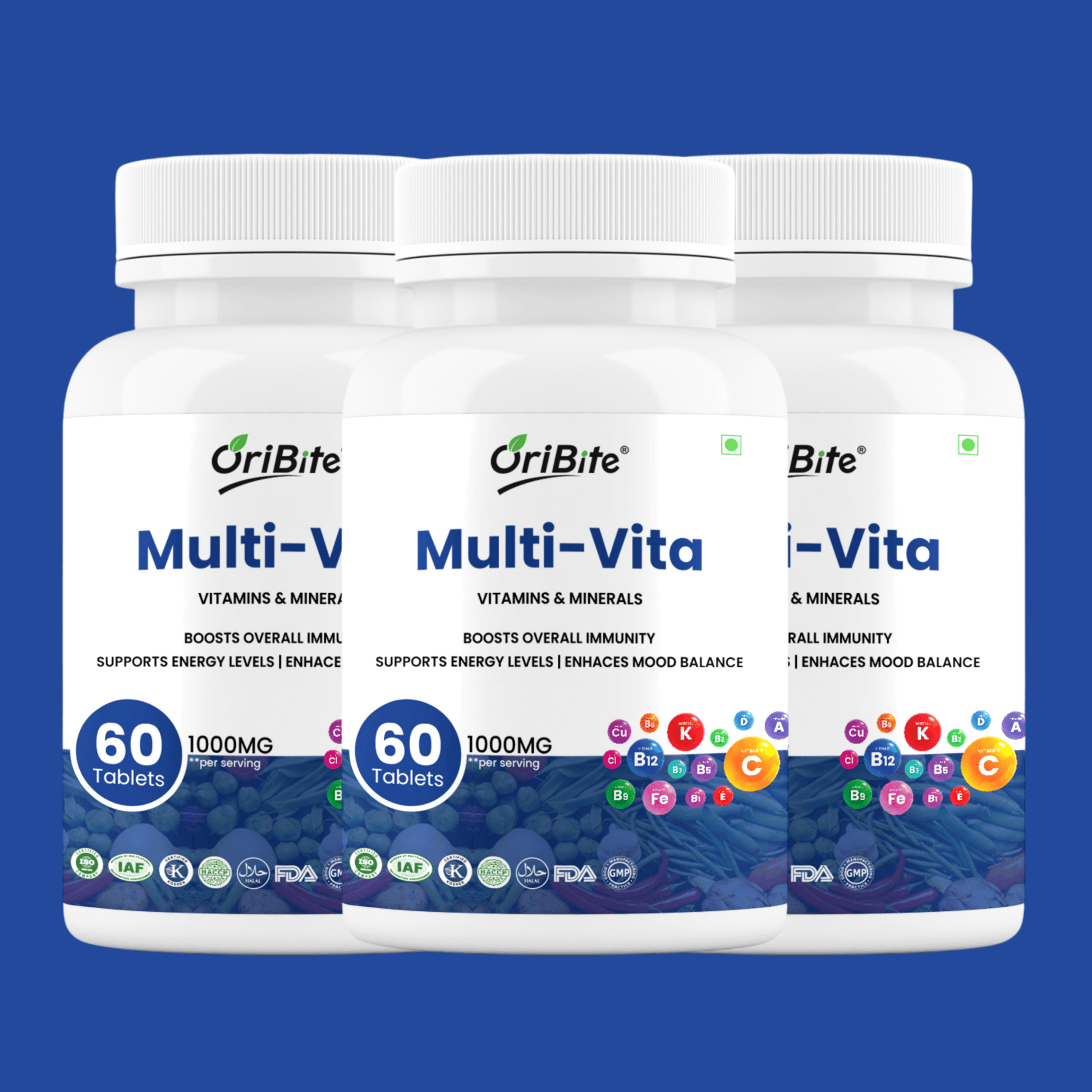 Multivitamin Tablets with Minerals & Herbal Blend for Immunity - Oribite