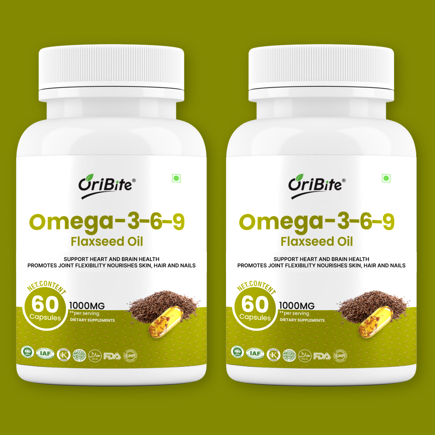 Flaxseed Oil Omega 3 6 9 Capsules for Heart Health