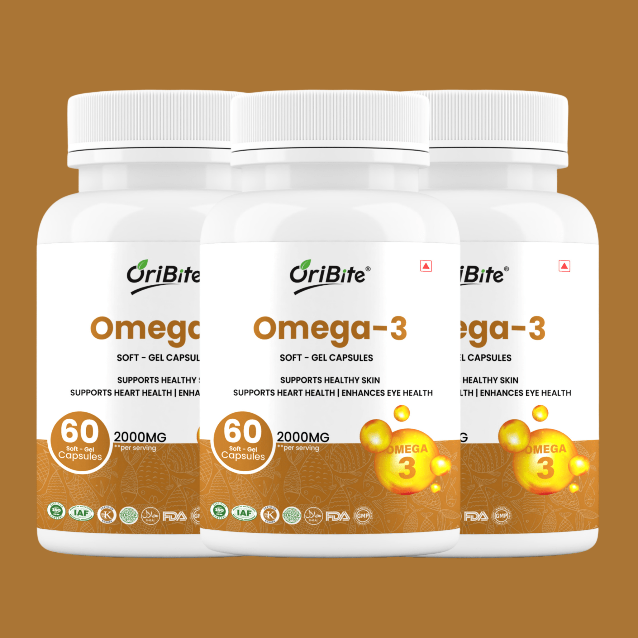 Omega 3 Fish Oil Softgel Capsules for Heart & Brain Health - Oribite