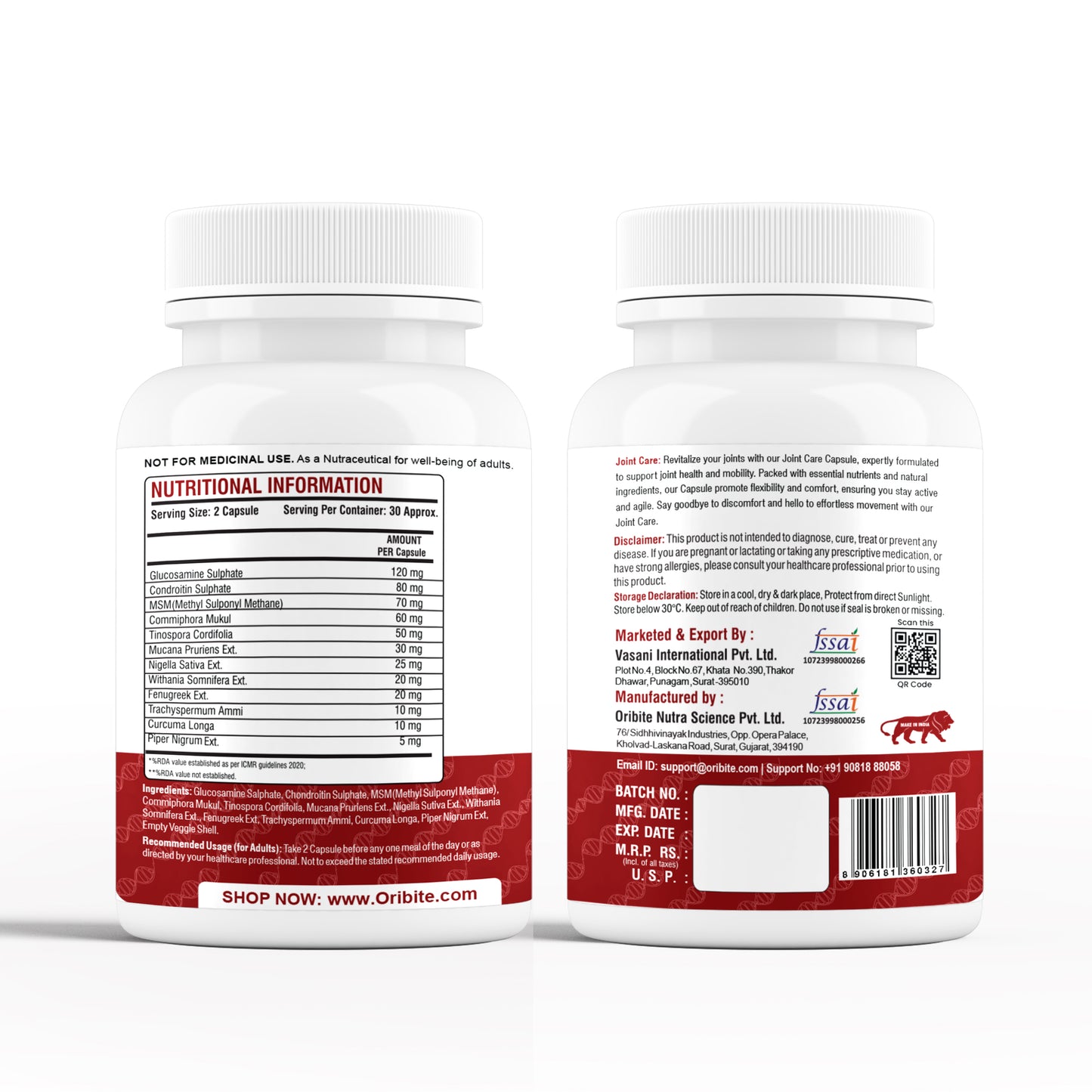 Oribite Joint Care Ingredient's 