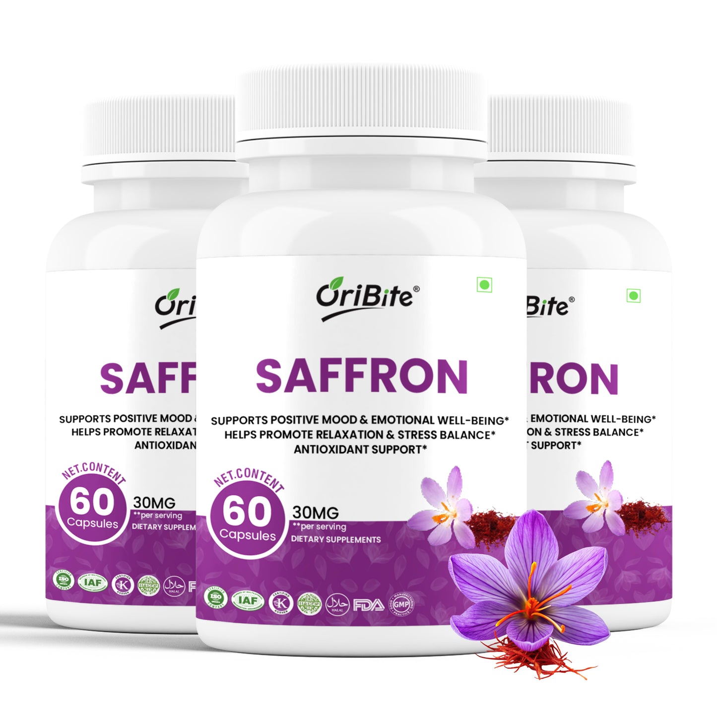Oribite Saffron Supplement 30mg Capsules (2 Month Supply)