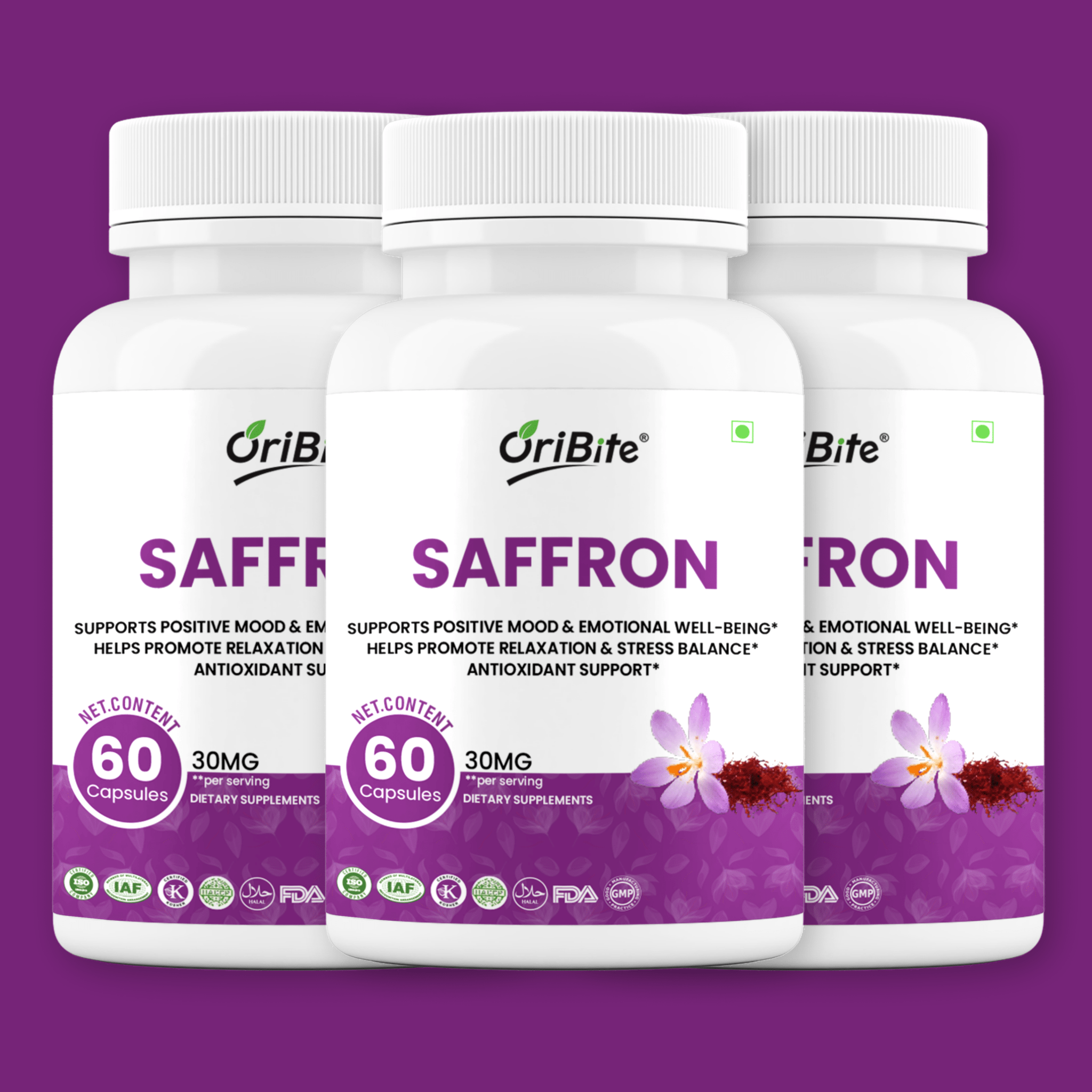 Saffron Extract Capsules for Mood & Emotional Balance - Oribite