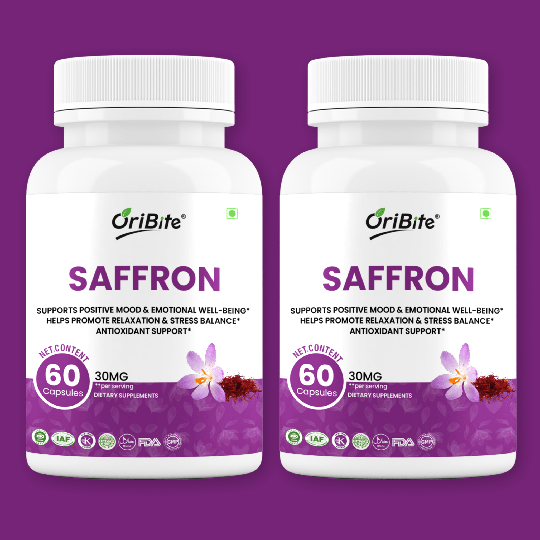 Saffron Extract Capsules for Mood & Emotional Balance - Oribite