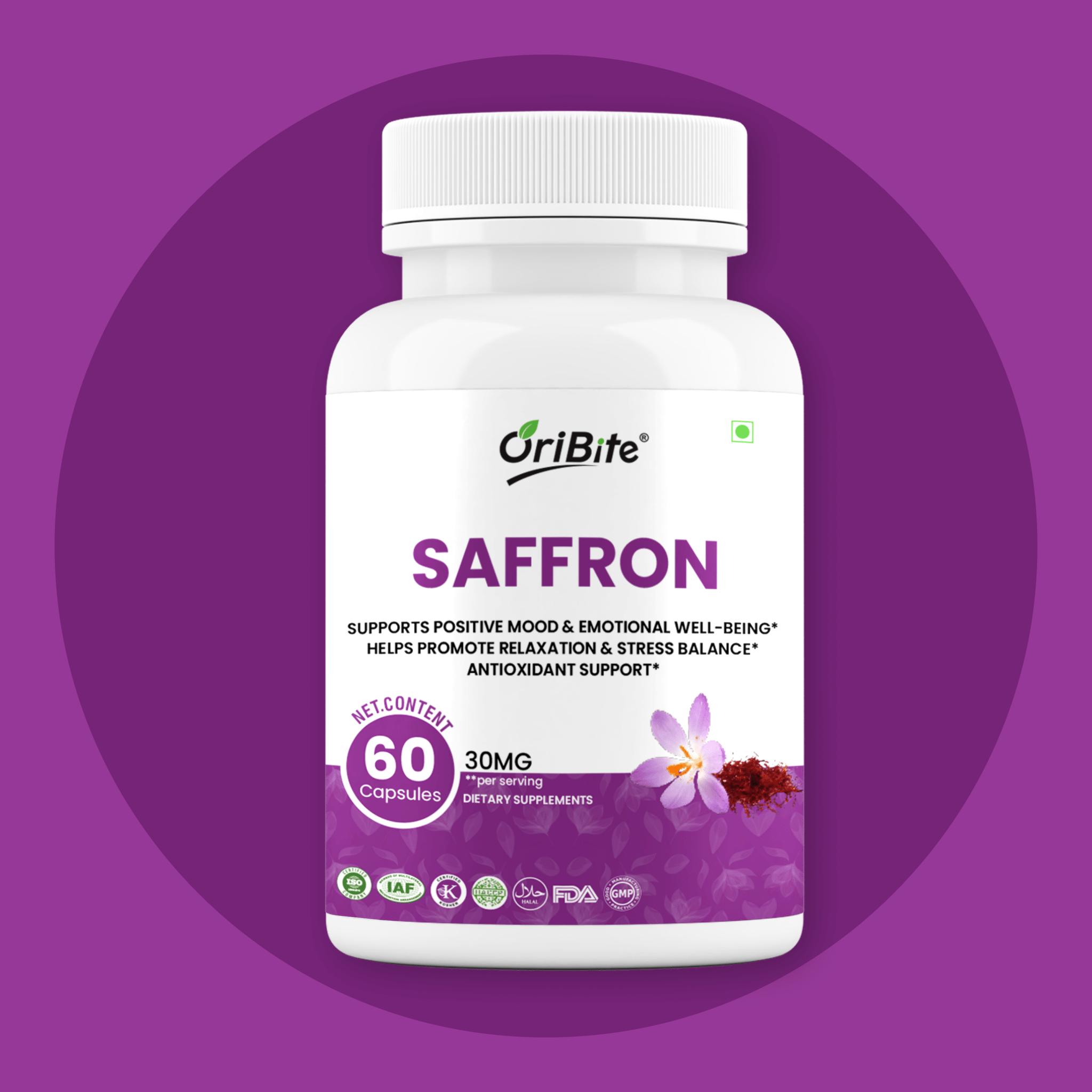 Saffron Extract Capsules for Mood & Emotional Balance - Oribite