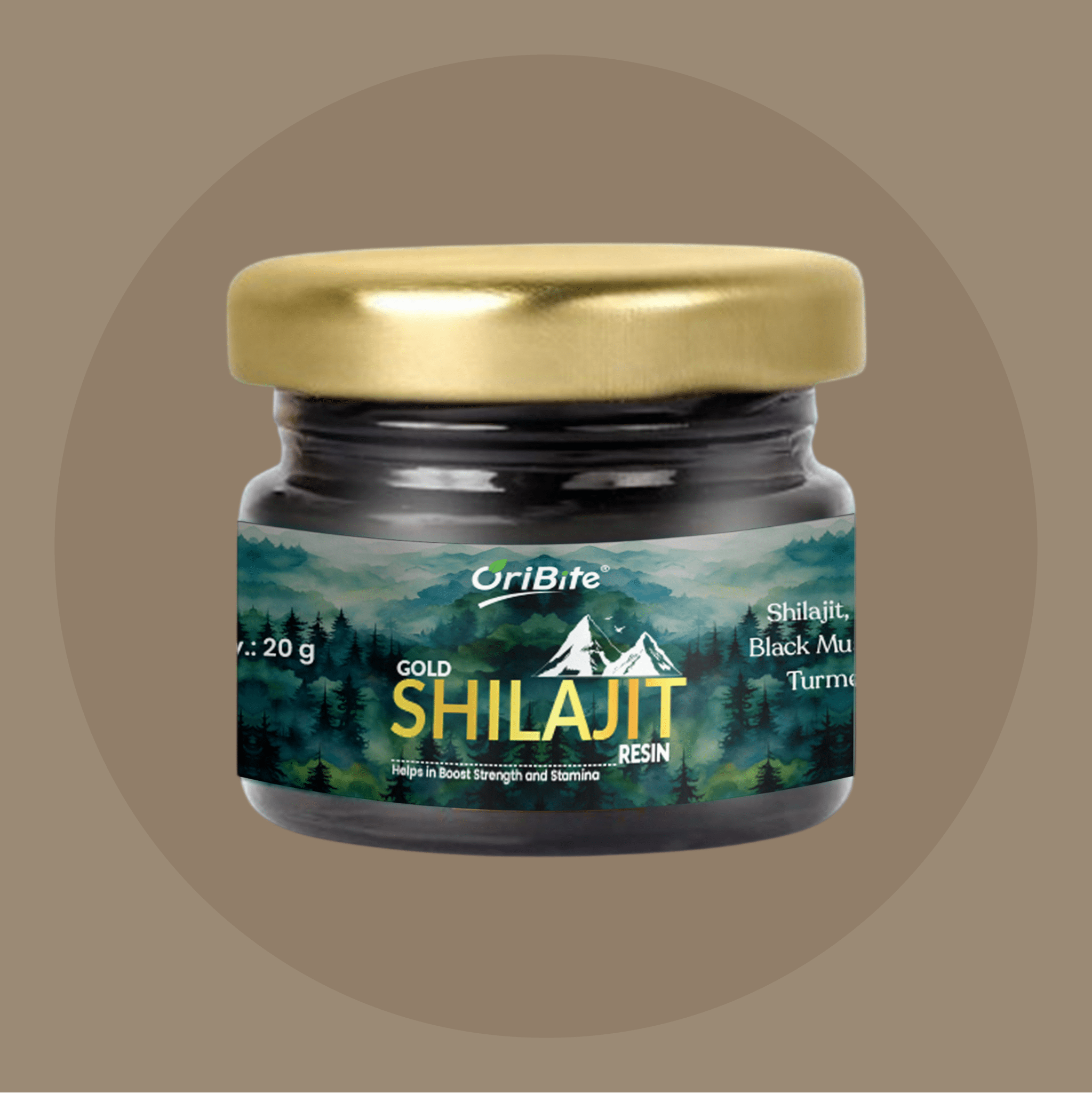 Gold Shilajit Resin with Ashwagandha & Turmeric for Stamina - Oribite