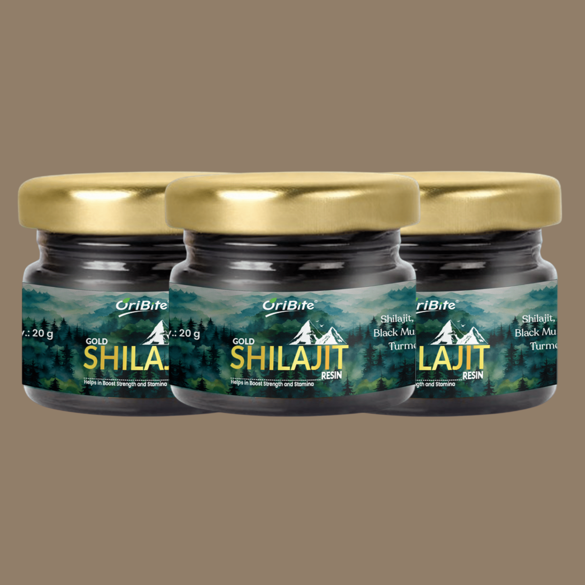 Gold Shilajit Resin with Ashwagandha & Turmeric for Stamina - Oribite