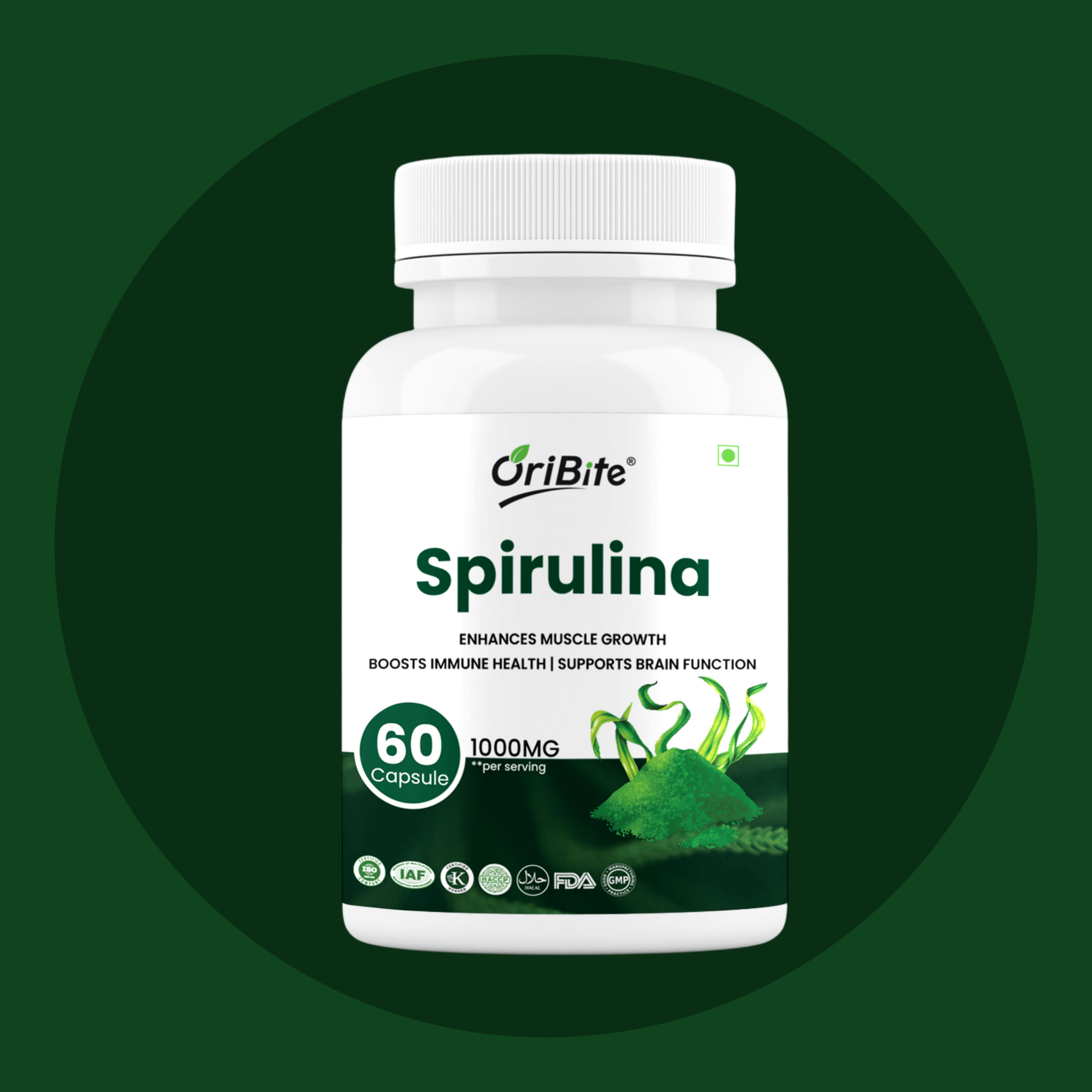 Spirulina Capsules for Plant Based Protein & Immunity - Oribite