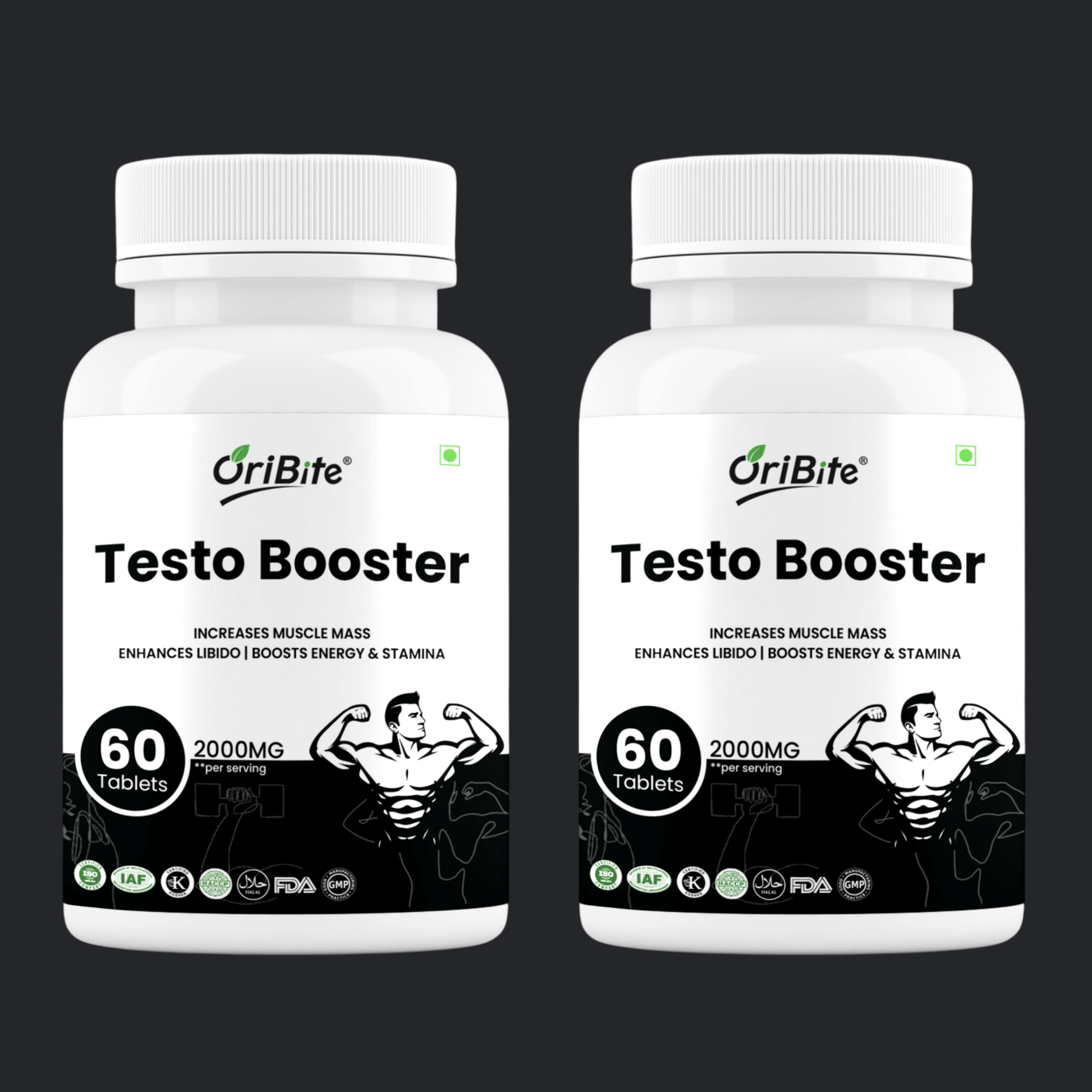 Testosterone Booster Tablets with Shilajit & Ashwagandha - Oribite