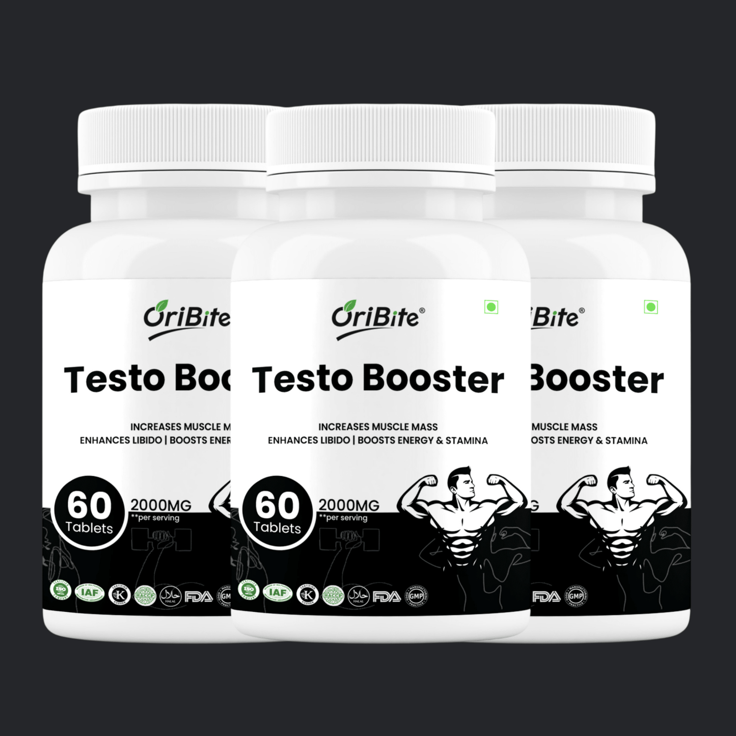 Testosterone Booster Tablets with Shilajit & Ashwagandha - Oribite