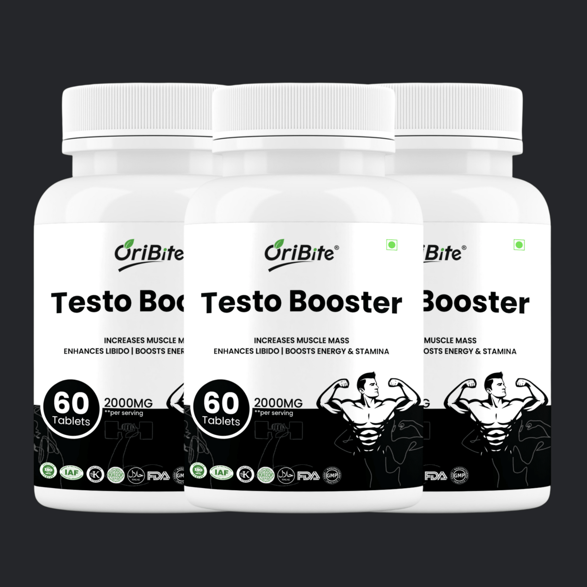 Testosterone Booster Tablets with Shilajit & Ashwagandha - Oribite