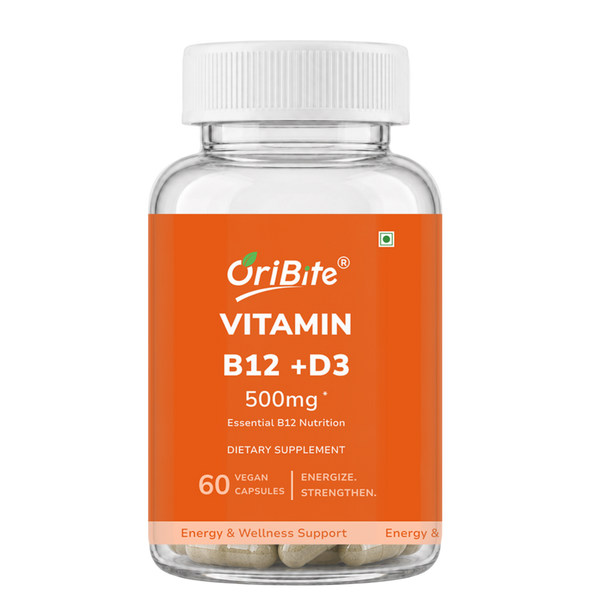 Vitamin B12 & D3 Capsules for Nerve & Bone Health