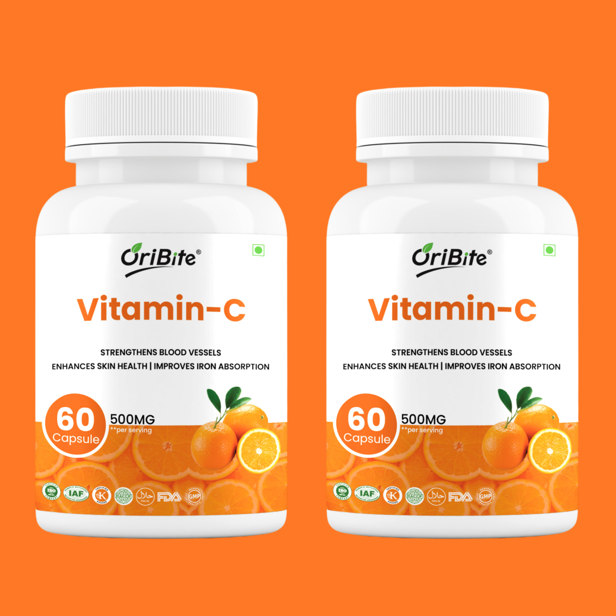 Vitamin C Capsules with Amla & Rosehip for Immunity - Oribite