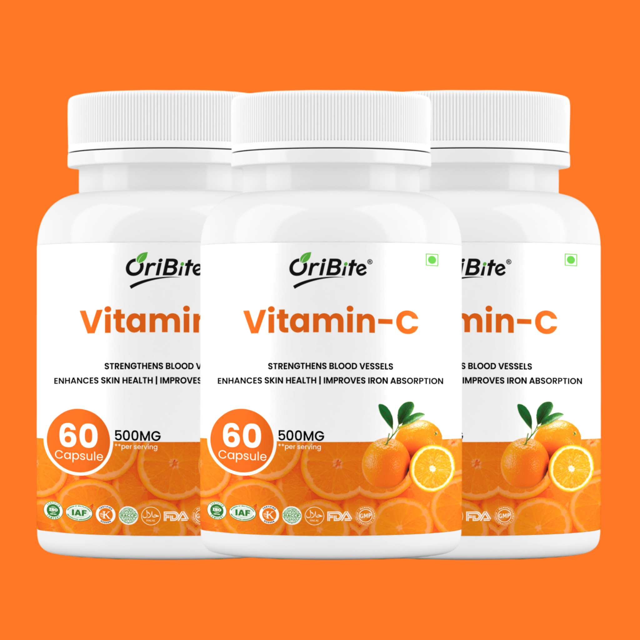Vitamin C Capsules with Amla & Rosehip for Immunity - Oribite