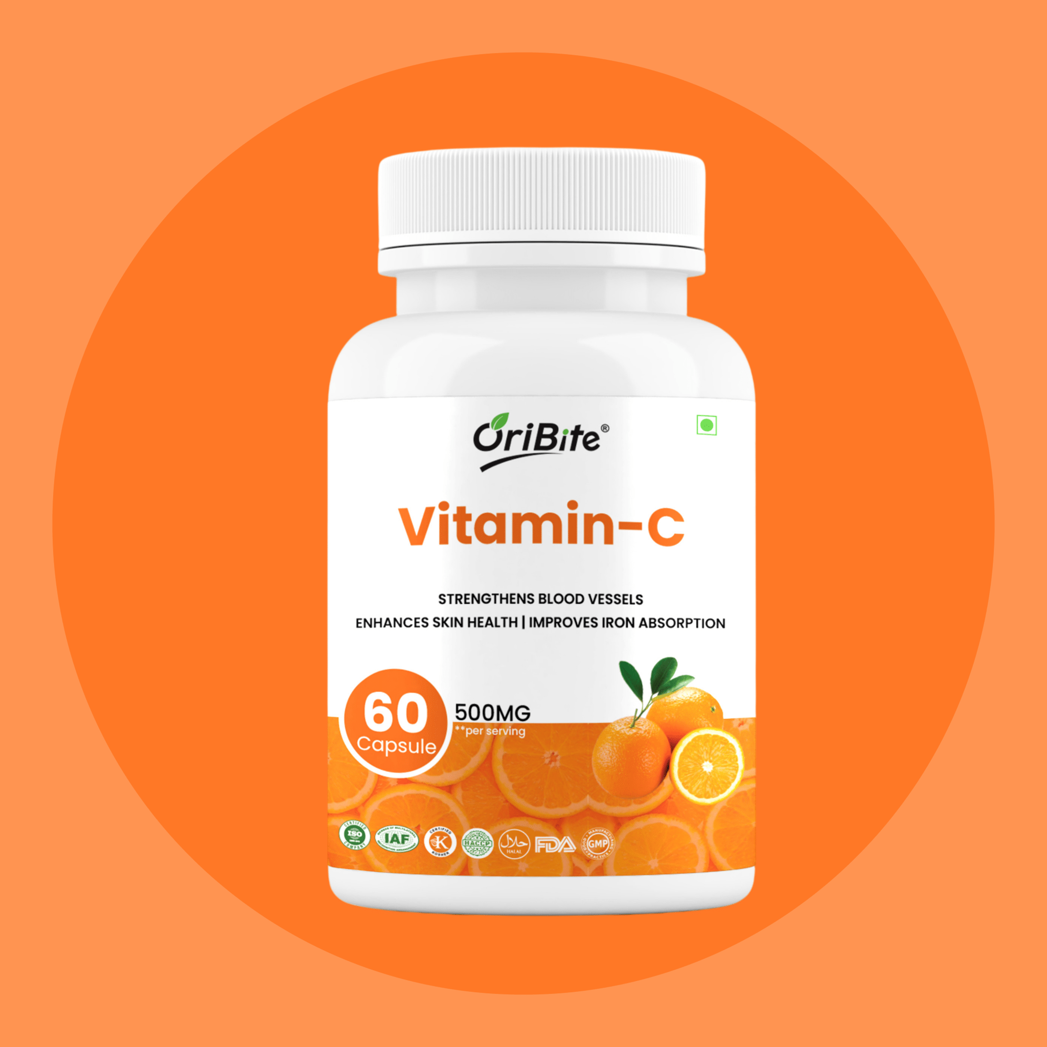 Vitamin C Capsules with Amla & Rosehip for Immunity - Oribite