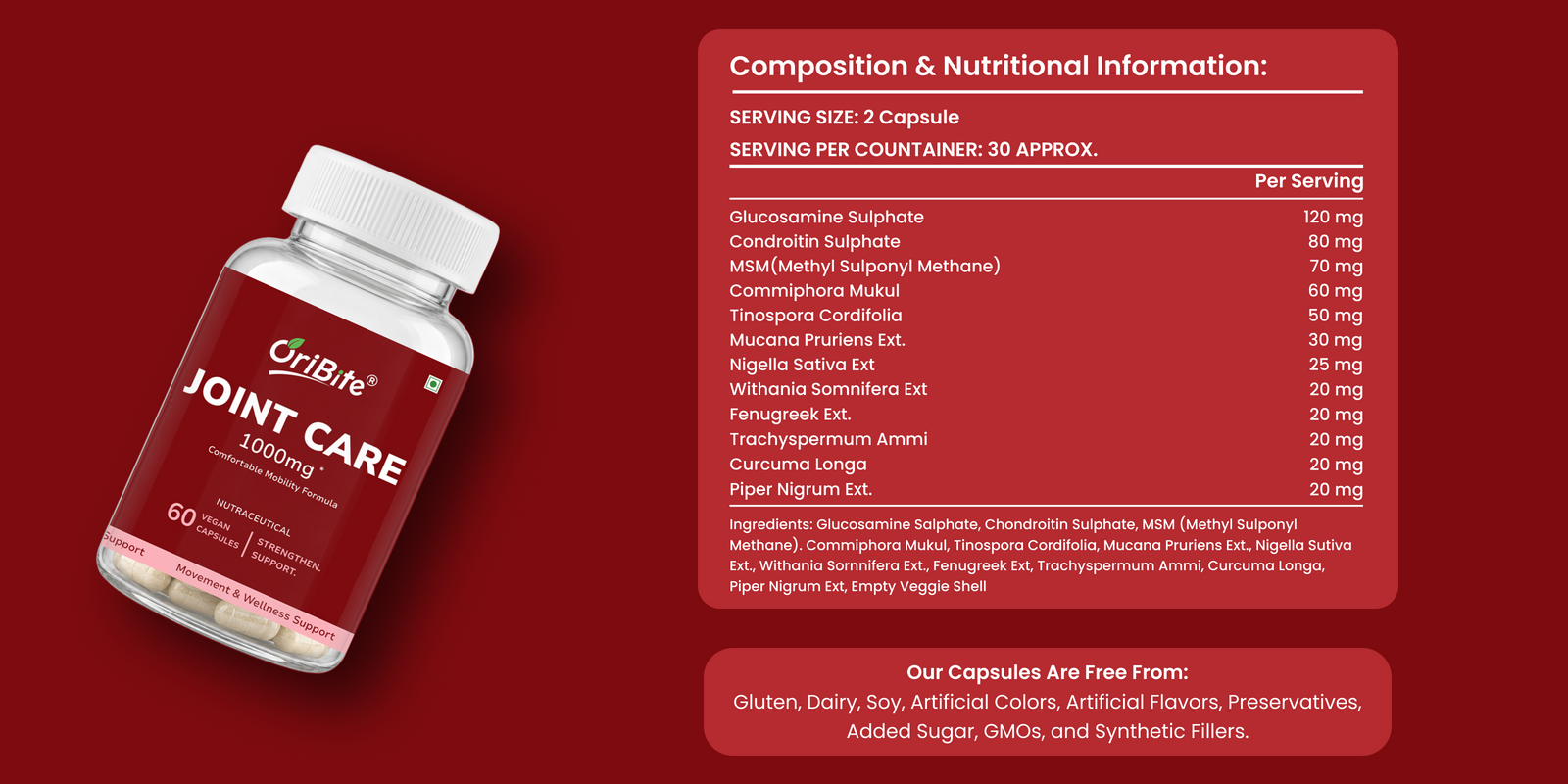 Glucosamine & Chondroitin Capsules for Joint Care & Mobility