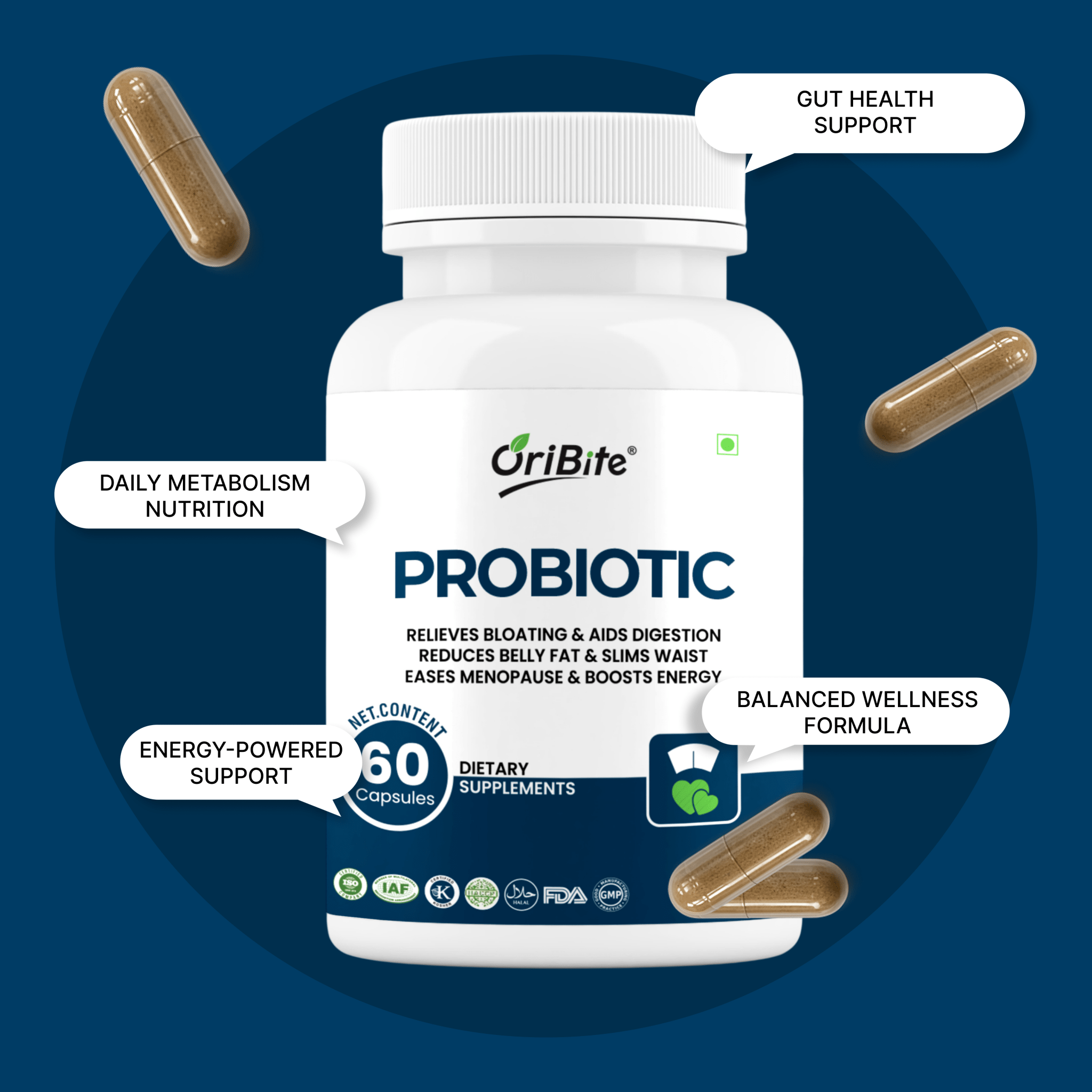 Probiotic Capsules for Gut Health & Digestive Comfort - Oribite