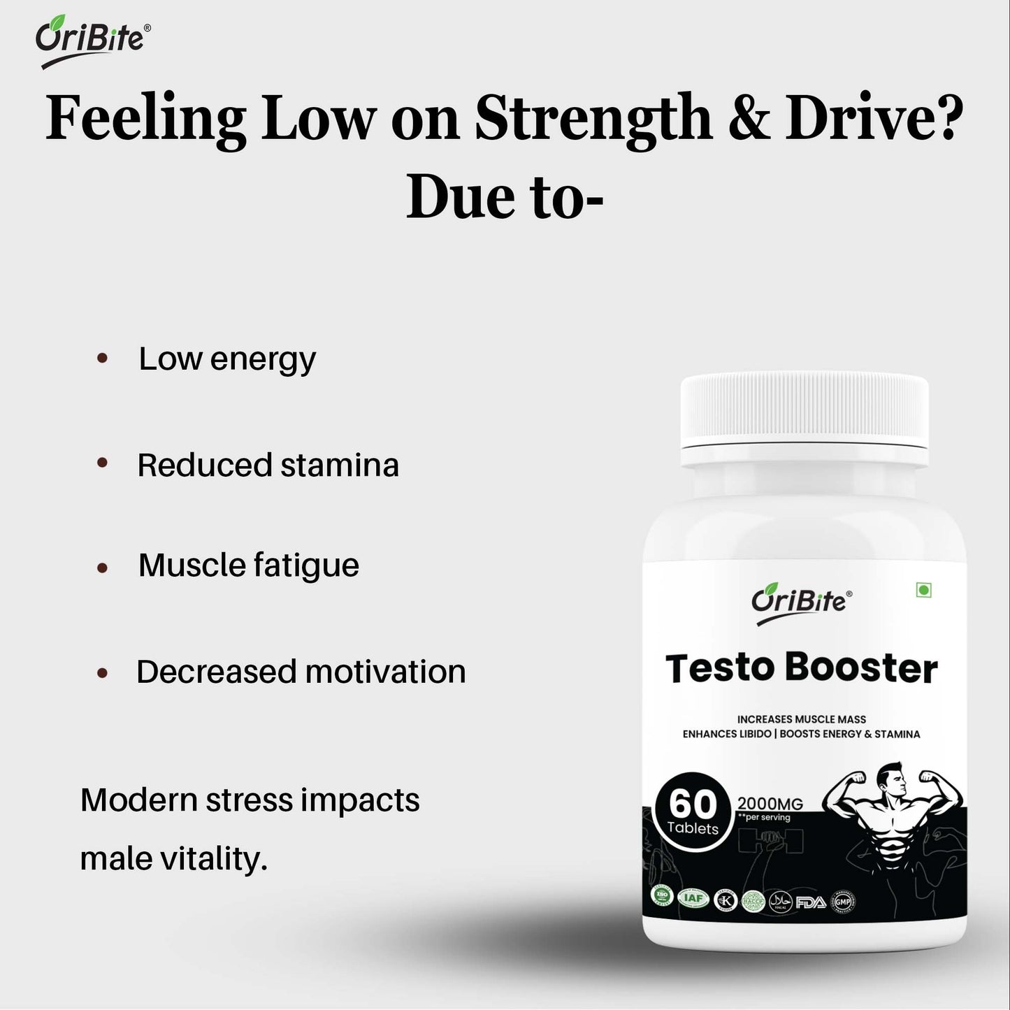 Oribite Testo Booster Tablets (1 Month Supply)