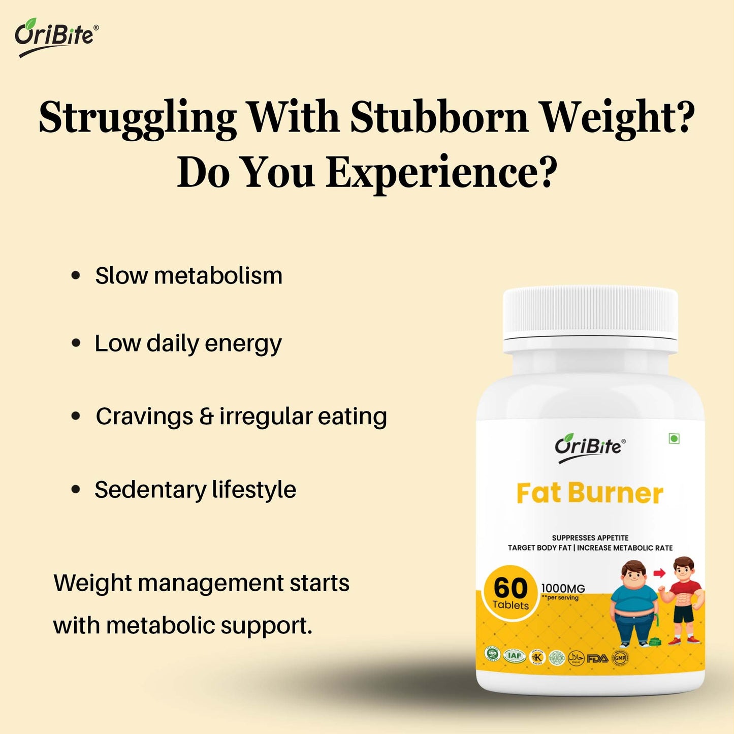 Garcinia Cambogia & Green Tea Fat Burner Tablets for Weight Loss