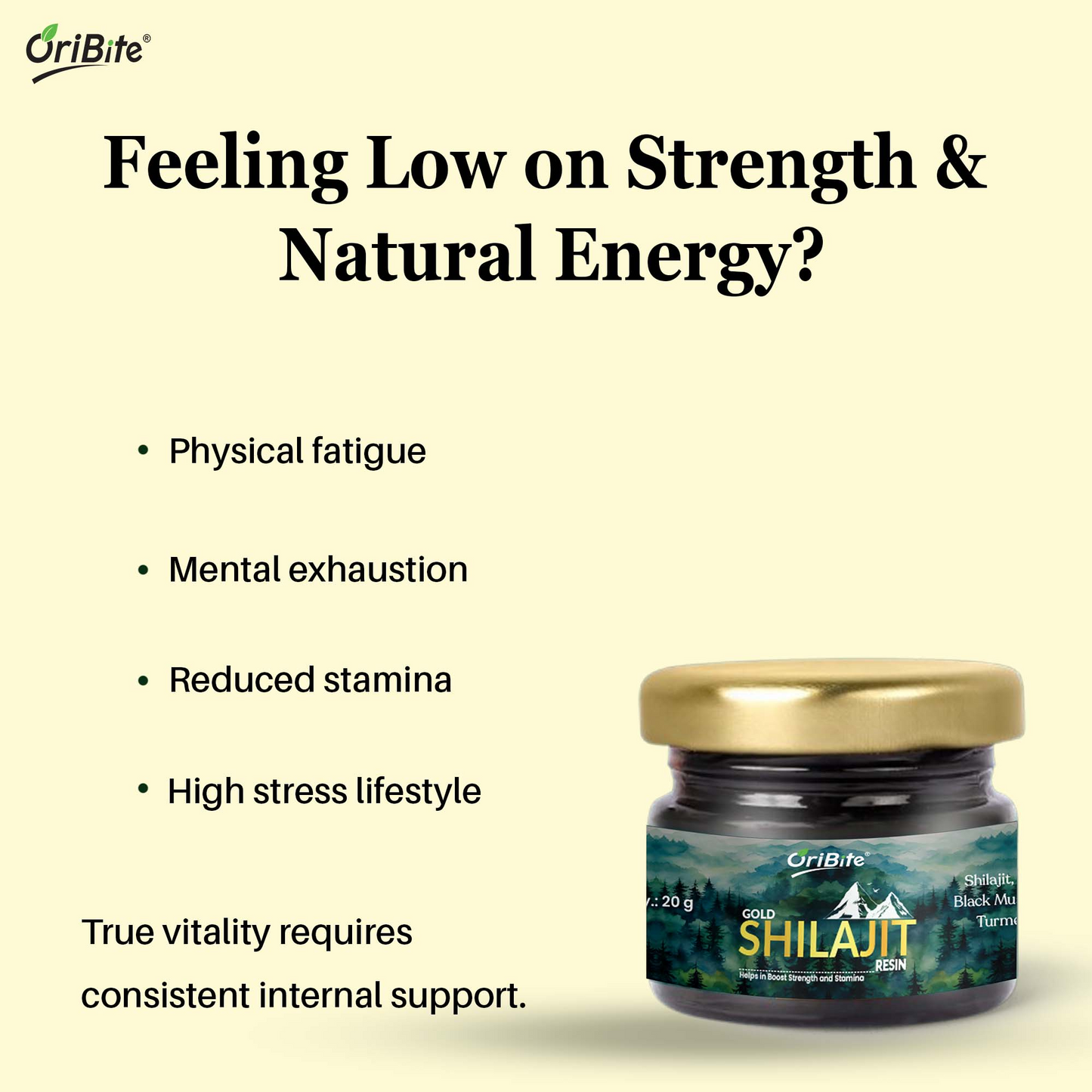 Oribite Gold Shilajit Resin | Contains 24k Gold | 20G