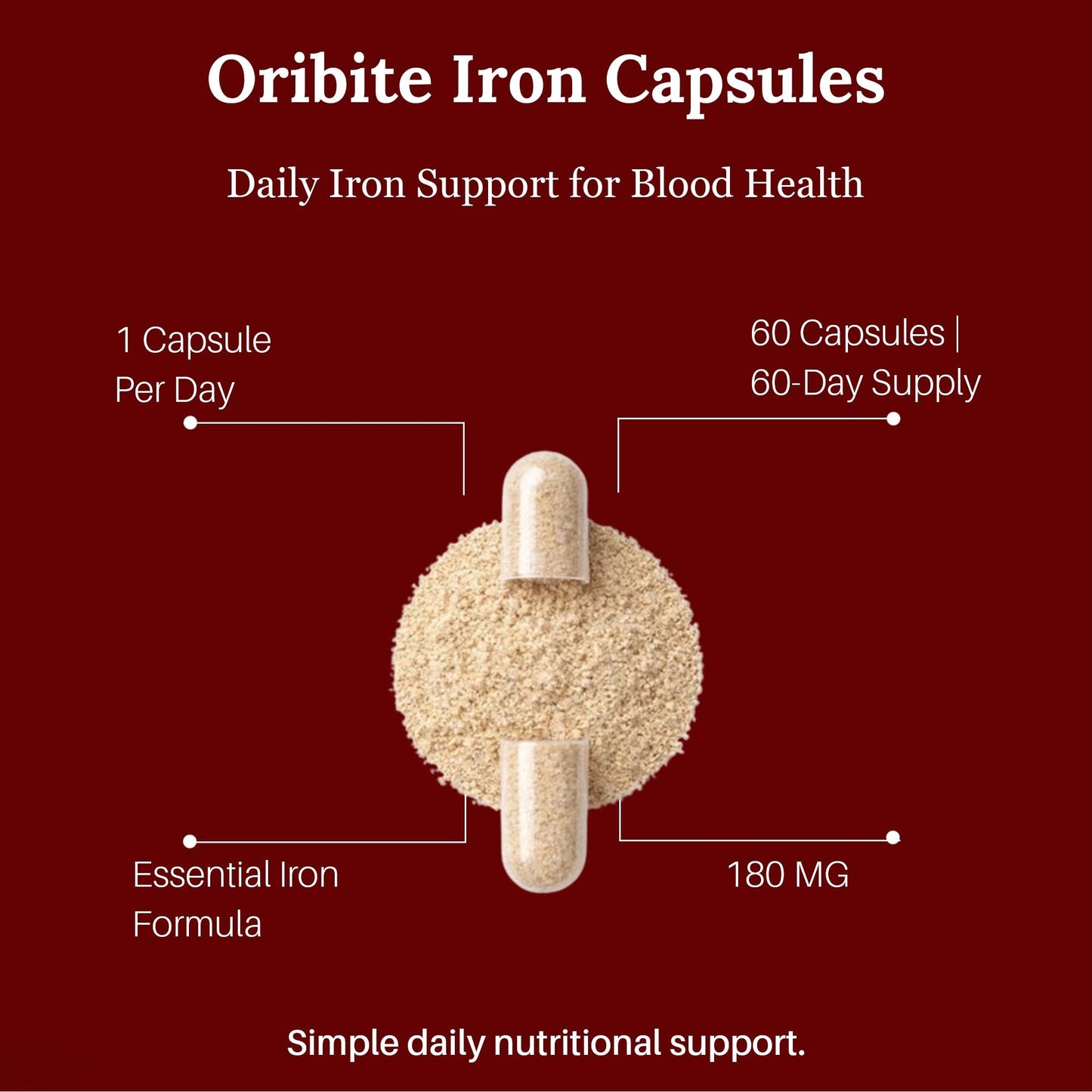 Iron Bisglycinate Capsules for Energy & Oxygen Transport
