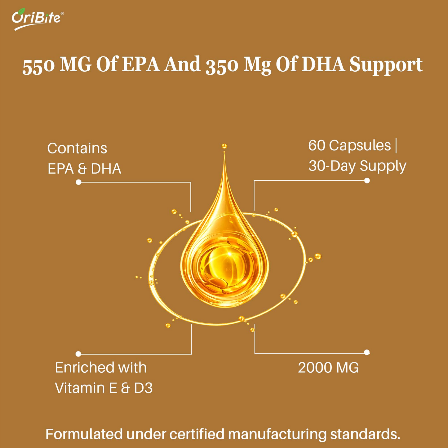 Omega 3 Fish Oil Softgel Capsules for Heart & Brain Health
