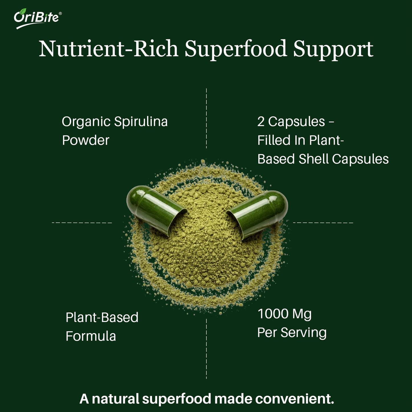 Spirulina Capsules for Plant Based Protein & Immunity
