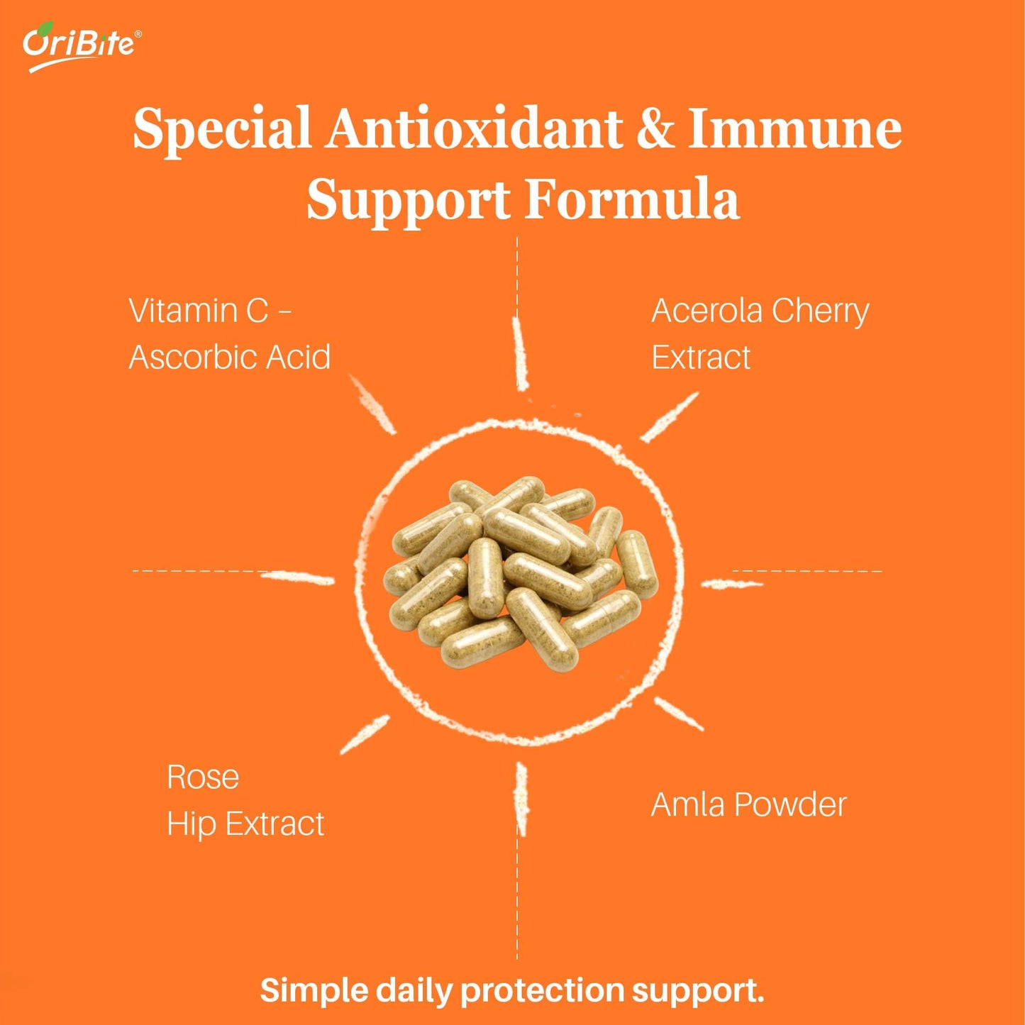 Vitamin C Capsules with Amla & Rosehip for Immunity