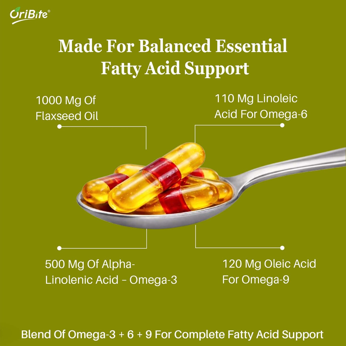 Flaxseed Oil Omega 3 6 9 Capsules for Heart Health