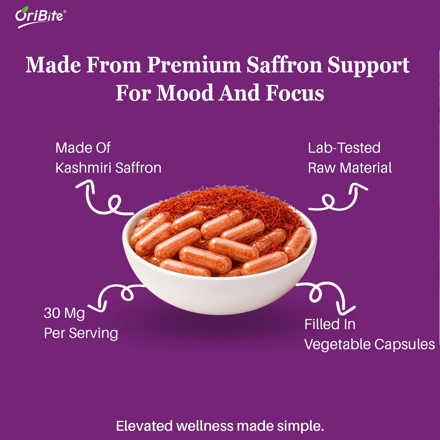 Oribite Saffron Supplement 30mg Capsules (2 Month Supply)