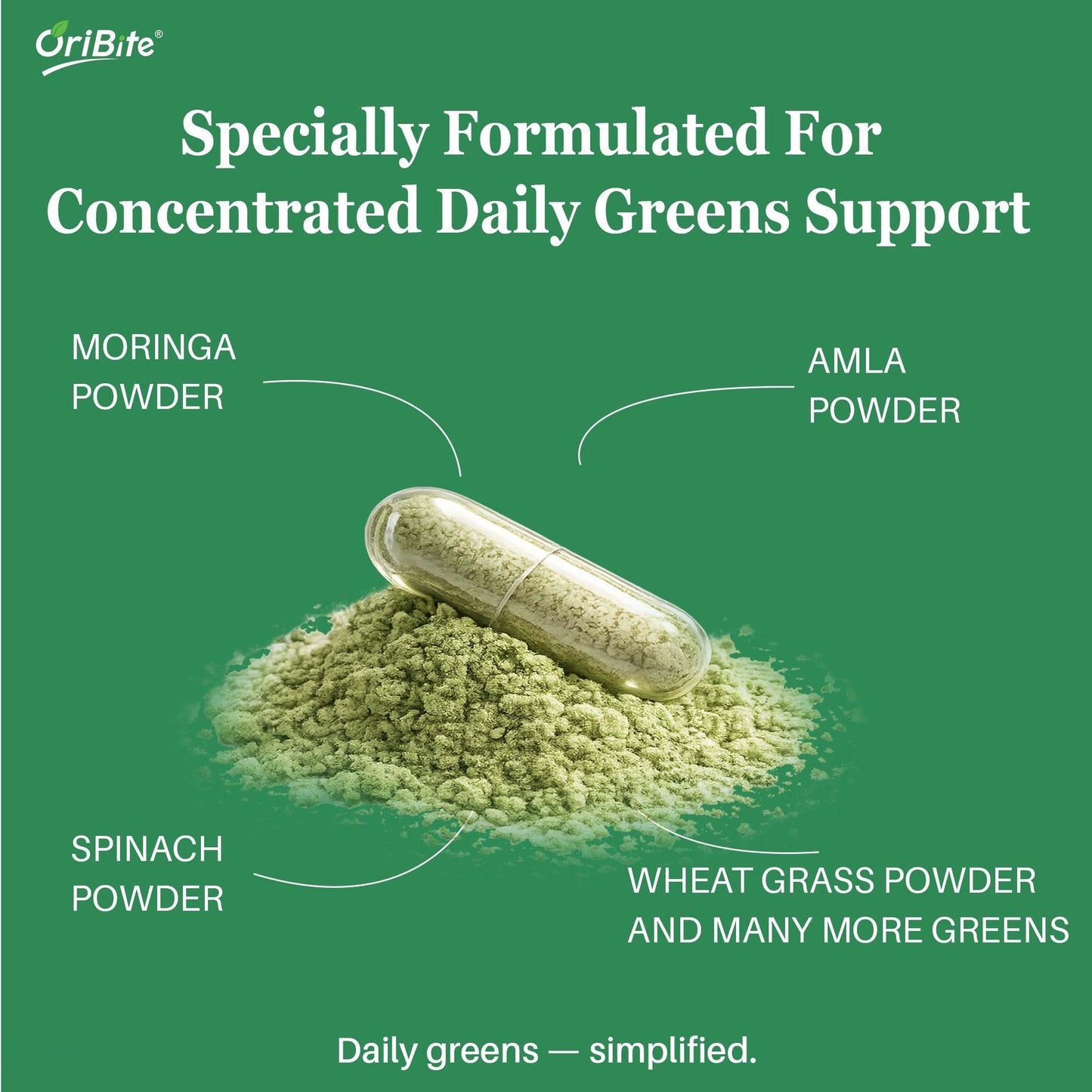 Super Green Superfood Capsules for Immunity & Bone Strength