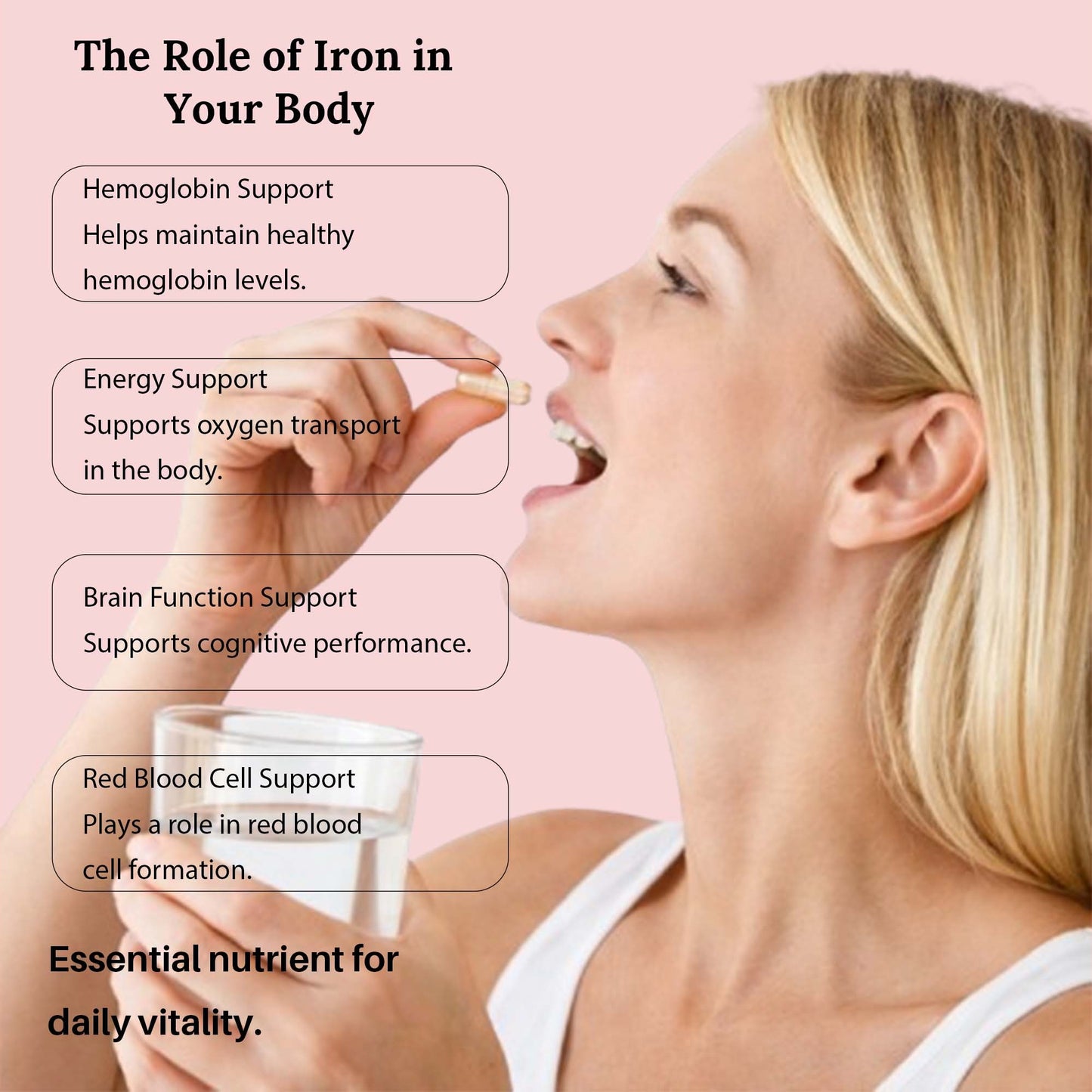 Iron Bisglycinate Capsules for Energy & Oxygen Transport