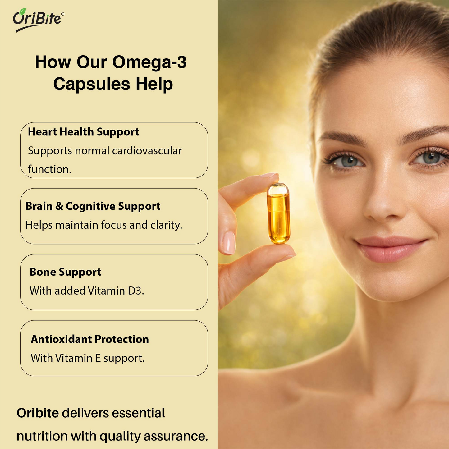 Omega 3 Fish Oil Softgel Capsules for Heart & Brain Health