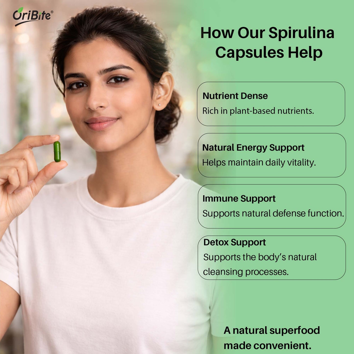 Spirulina Capsules for Plant Based Protein & Immunity