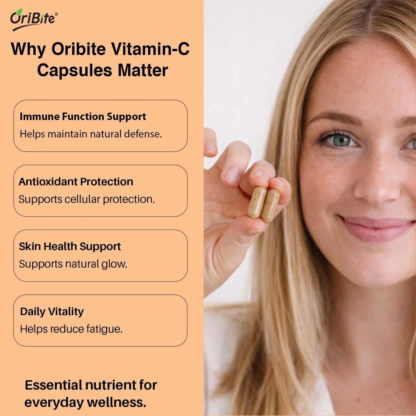 Vitamin C Capsules with Amla & Rosehip for Immunity