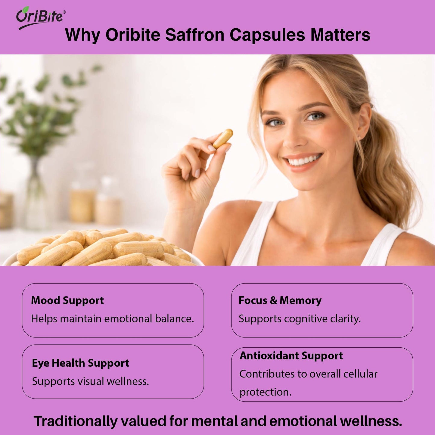 Saffron Extract Capsules for Mood & Emotional Balance