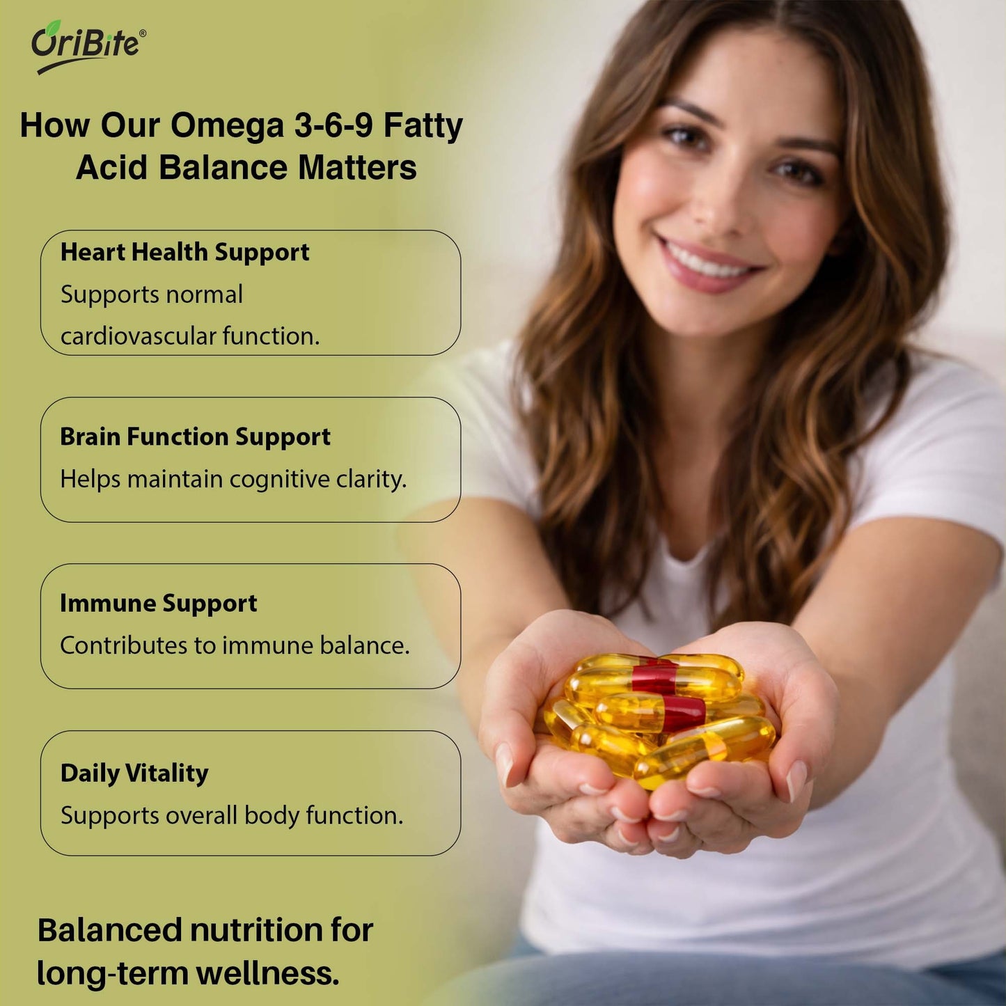Flaxseed Oil Omega 3 6 9 Capsules for Heart Health