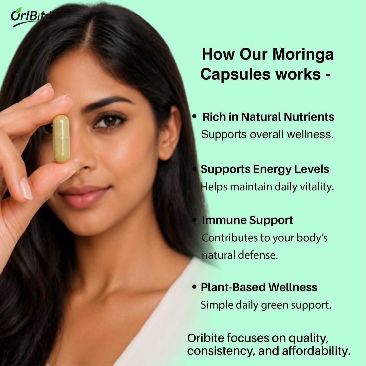 Moringa Oleifera Leaf Extract Capsules for Immunity & Nutrition