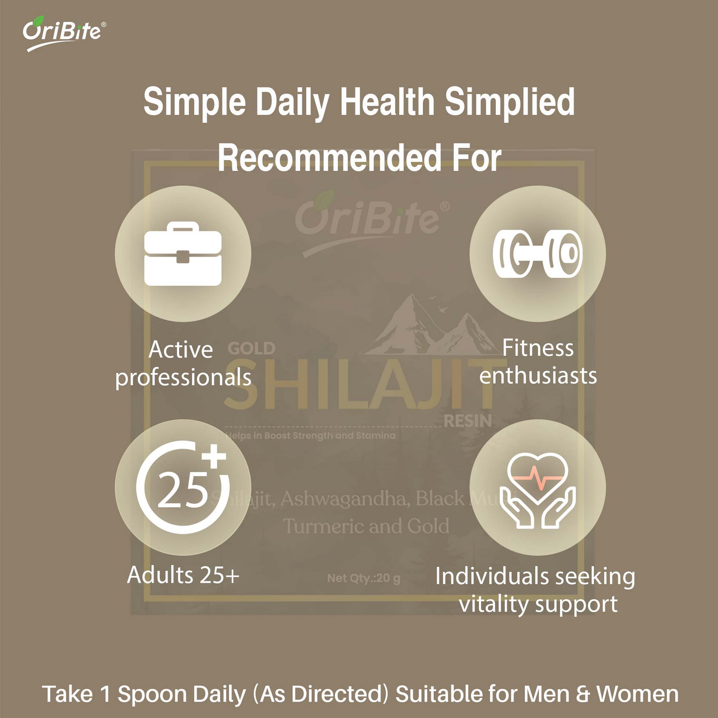 Oribite Gold Shilajit Resin | Contains 24k Gold | 20G